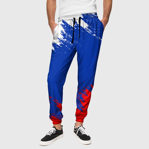 Мужские брюки 3D Россия триколор, цвет 3D печать - фото 4