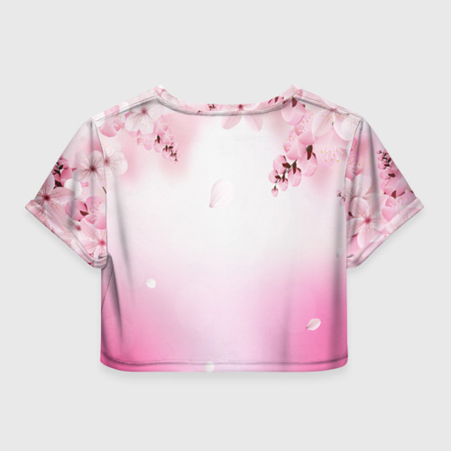 Женская футболка Crop-top 3D САКУРА, цвет 3D печать - фото 2