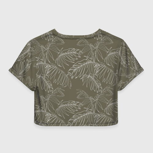Женская футболка Crop-top 3D листья пальмы , цвет 3D печать - фото 2