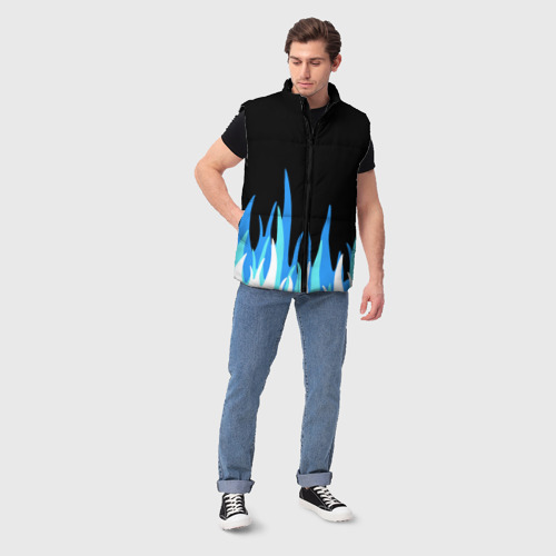 Мужской жилет утепленный 3D Синее пламя - фото 5
