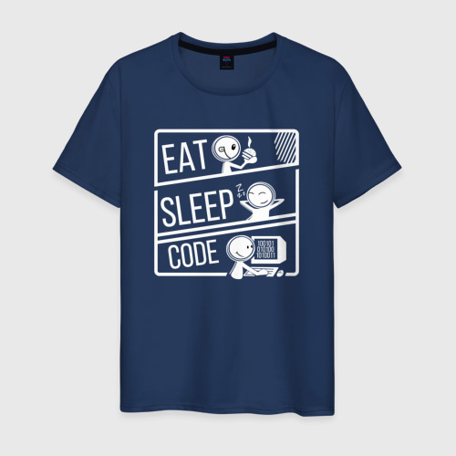 Мужская футболка хлопок Eat, sleep, code