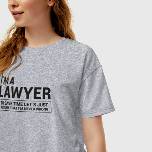 Женская футболка хлопок Oversize I`m a lawyer, цвет меланж - фото 3