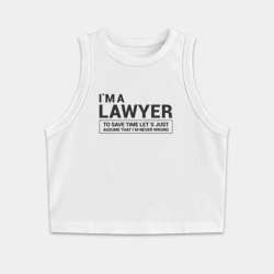 Женская укороченная майка-топ хлопок I`m a lawyer