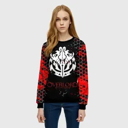 Женский свитшот 3D Красные линии оверлорд - фото 2