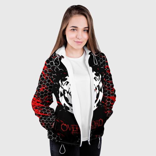 Женская куртка 3D Красные линии оверлорд, цвет белый - фото 4