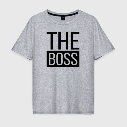 Мужская футболка хлопок Oversize The boss, цвет меланж