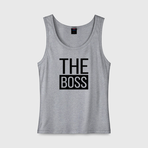 Женская майка хлопок The boss, цвет меланж