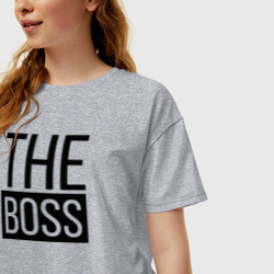 Женская футболка хлопок Oversize The boss - фото 2