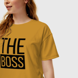 Женская футболка хлопок Oversize The boss - фото 2