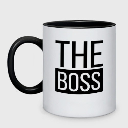 Кружка двухцветная The boss, цвет белый + черный