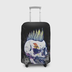 Чехол для чемодана 3D Череп с ирокезом Punk