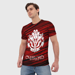 Мужская футболка 3D красные полосы лого оверлорд - фото 2