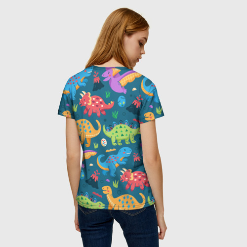 Женская футболка 3D Арт с динозаврами, цвет 3D печать - фото 4