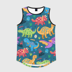 Мужская спортивная майка 3D Арт с динозаврами