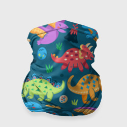 Бандана-труба 3D Арт с динозаврами