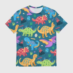 Мужская футболка 3D Арт с динозаврами