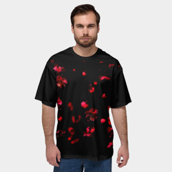 Мужская футболка oversize 3D Красная сакура - фото 2