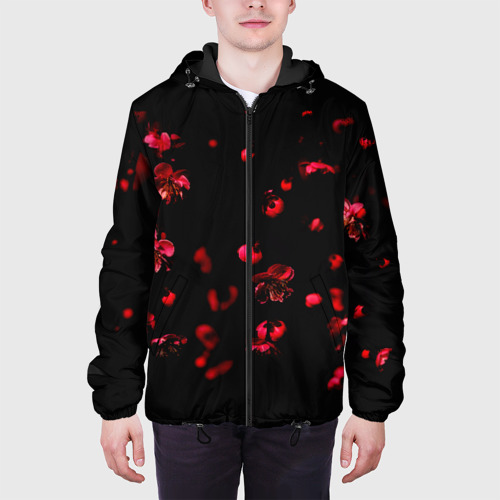 Мужская куртка 3D Красная сакура, цвет 3D печать - фото 4