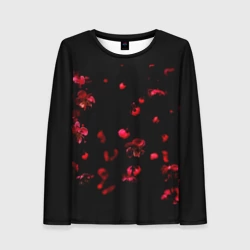 Женский лонгслив 3D Красная сакура