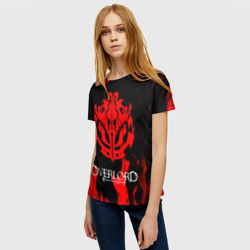 Женская футболка 3D Красный огонь оверлорд - фото 2