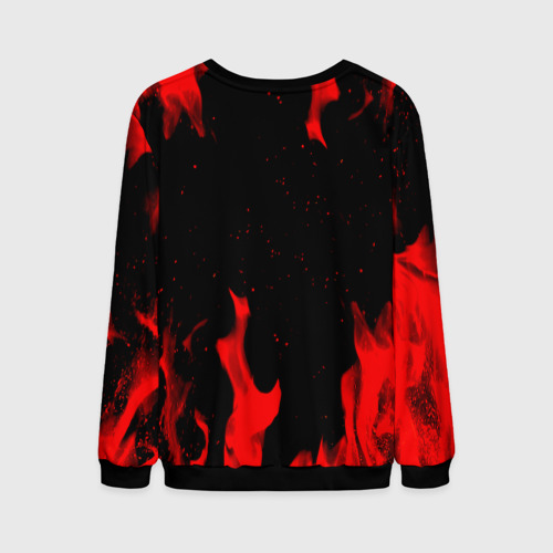 Мужской свитшот 3D Красный огонь оверлорд, цвет черный - фото 2