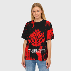 Женская футболка oversize 3D Красный огонь оверлорд - фото 2