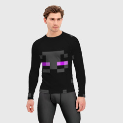 Мужской рашгард 3D Minecraft Enderman face - фото 2