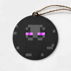 Деревянная игрушка круг Minecraft Enderman face