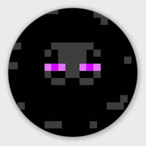 Круглый коврик для мышки Minecraft Enderman face