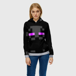 Женская толстовка 3D Minecraft Enderman face - фото 2