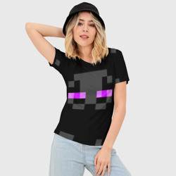 Женская футболка 3D Slim Minecraft Enderman face - фото 2