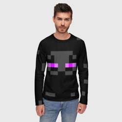 Мужской лонгслив 3D Minecraft Enderman face - фото 2