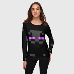 Женский лонгслив 3D Minecraft Enderman face - фото 2