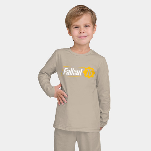 Детская пижама с лонгсливом хлопок Fallout 76, цвет миндальный - фото 3