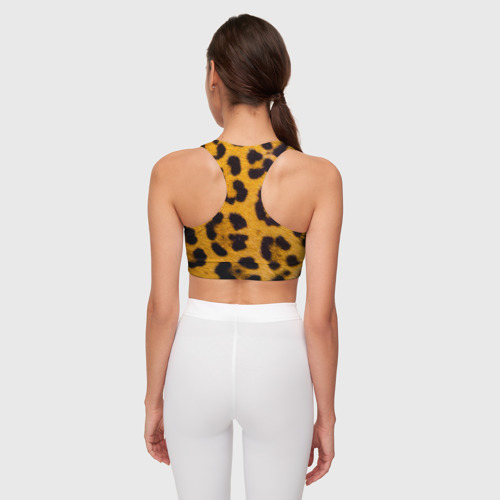 Женский спортивный топ 3D Леопард, цвет 3D печать - фото 4