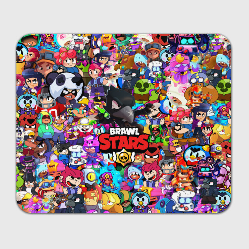 Прямоугольный коврик для мышки Brawl stars: crow - heroes pattern