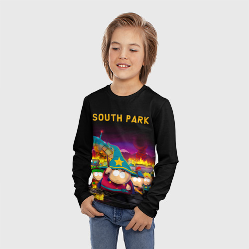 Детский лонгслив 3D Южный Парк, цвет 3D печать - фото 3