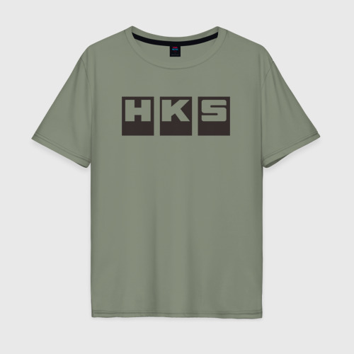 Мужская футболка из хлопка оверсайз с принтом HKS, вид спереди №1
