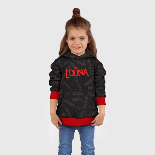 Детская толстовка 3D Louna - все песни, цвет красный - фото 4