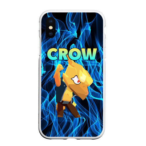 Чехол для iPhone XS Max матовый BRAWL STARS CROW, цвет белый