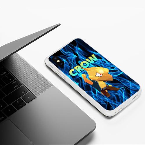 Чехол для iPhone XS Max матовый BRAWL STARS CROW, цвет белый - фото 5