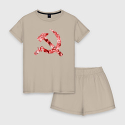 Женская пижама с шортиками хлопок Ахегао СССР