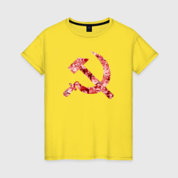 Женская футболка хлопок Ахегао СССР