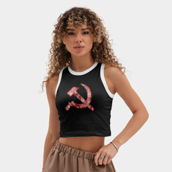 Женская укороченная майка-топ хлопок Ахегао СССР - фото 2