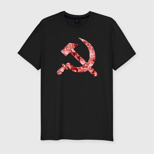 Мужская футболка хлопок Slim Ахегао СССР, цвет черный