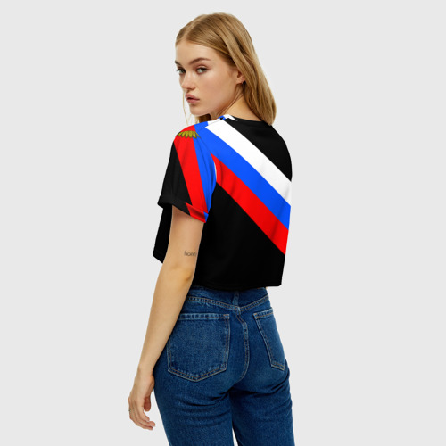 Женская футболка Crop-top 3D Россия, цвет 3D печать - фото 5