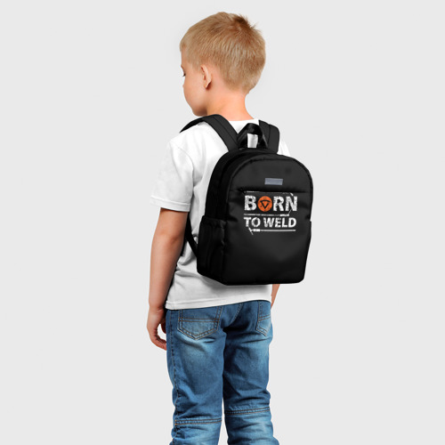 Детский рюкзак 3D с принтом Рожден для сварки, фото на моделе #1