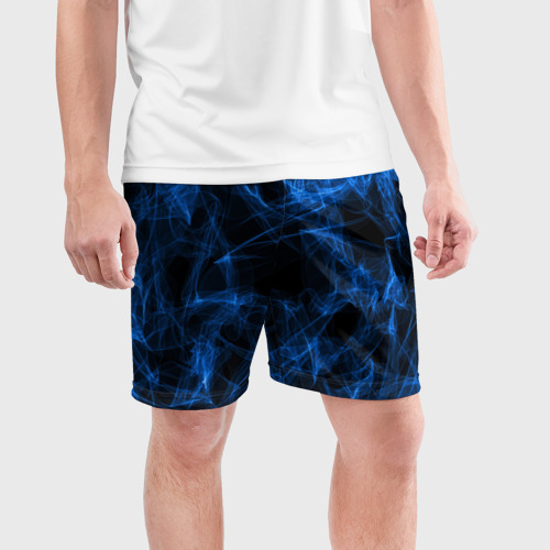 Мужские шорты спортивные Neon smokes stripes, цвет 3D печать - фото 3