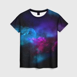 Женская футболка 3D Неон космос