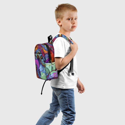 Детский рюкзак 3D с принтом CS GO HYPERBEAST | КС ГО ХАЙПЕРБИСТ, вид сзади #1